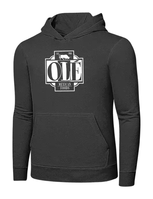 Charcoal 7.8 oz Ring Spun Hooded Sweatshirt w/Ole Logo