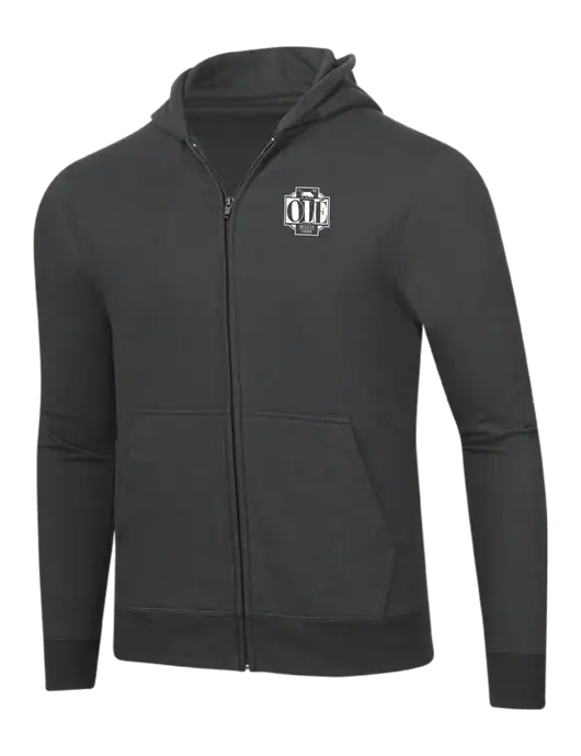 Charcoal 8.5 oz Ring Spun Zip Hooded Sweatshirt w/Ole Logo