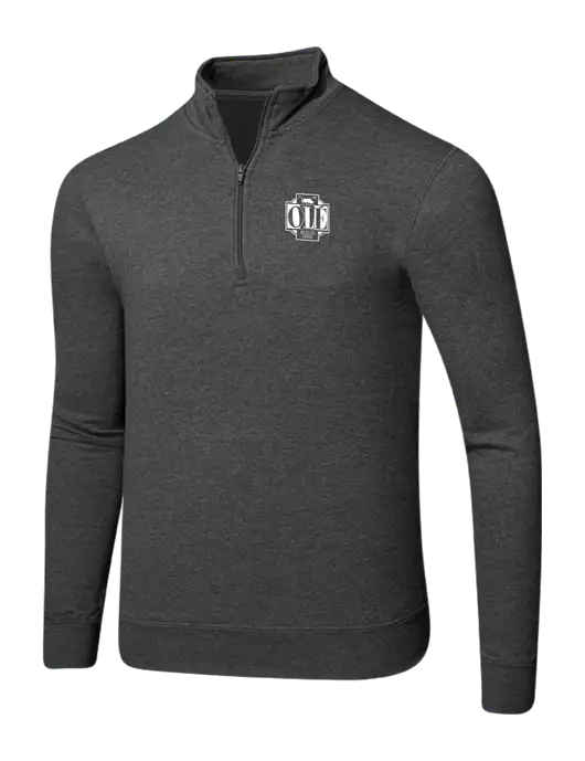 Dark Heather Grey 8.5 oz Ring Spun 1/4 Zip Pullover Sweatshirt w/Ole Logo