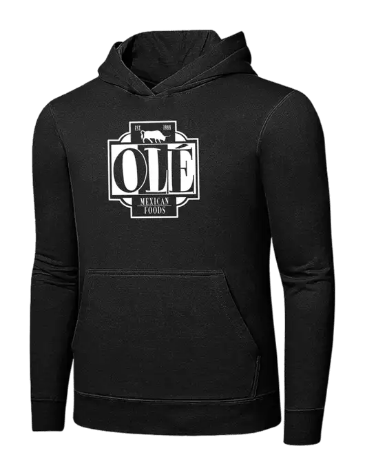 Jet Black 7.8 oz Ring Spun Hooded Sweatshirt w/Ole Logo