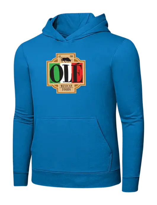 Medium Dark Sapphire 7.8 oz Ring Spun Hooded Sweatshirt w/Ole Logo