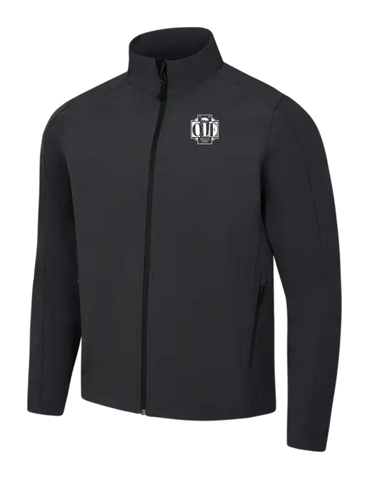 Black Charcoal Heather Core Soft Shell Jacket w/Ole Logo