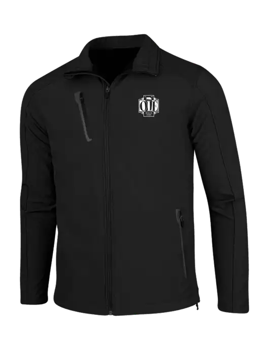 Black Welded Softshell Jacket w/Ole Logo
