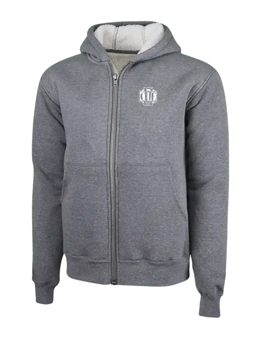 Cornerstone Grey Heather Heavyweight Sherpa Lined Hooded Fleece Jacket w/Ole Logo