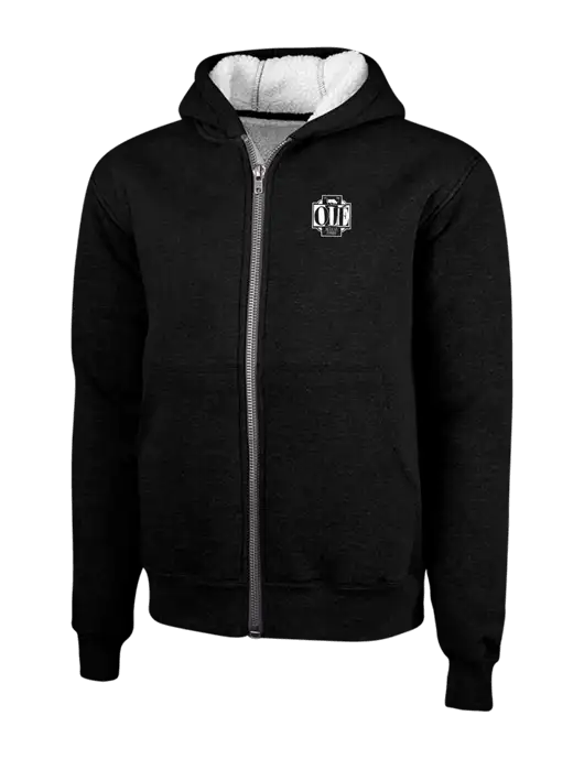 Cornerstone Black Heavyweight Sherpa Lined Hooded Fleece Jacket w/Ole Logo