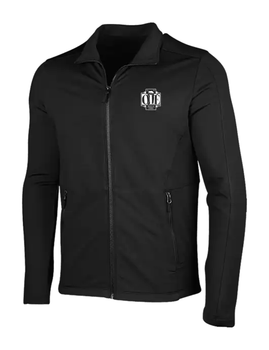 Deep Black Grid Fleece Jacket w/Ole Logo