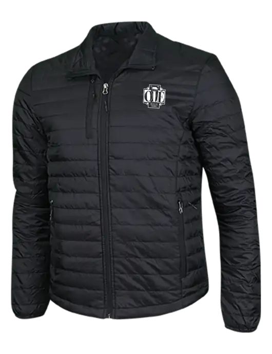 Deep Black Puffy Packable Jacket w/Ole Logo