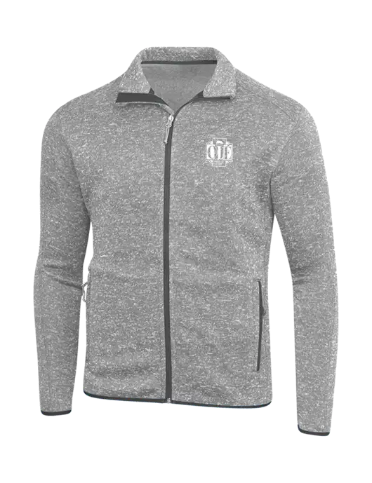 Grey Heather Sweater Fleece Jacket w/Ole Logo