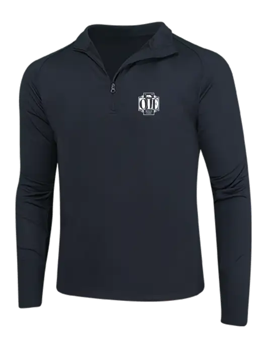 Black Sport Wick Stretch 1/4 Zip Pullover w/Ole Logo
