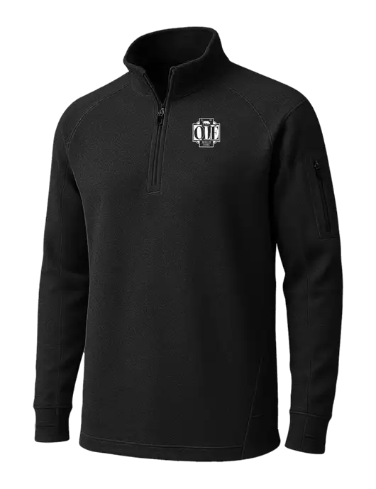 Black Tech Fleece 1/4 Zip Pullover w/Ole Logo