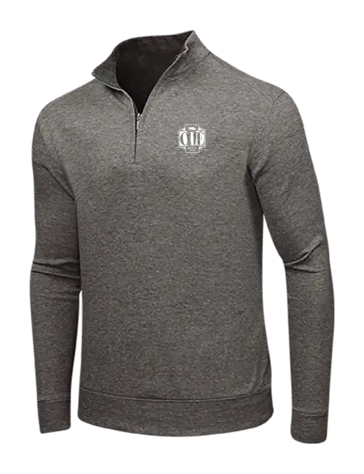 Charcoal Heather/Medium Heather Grey Interlock 1/4 Zip w/Ole Logo