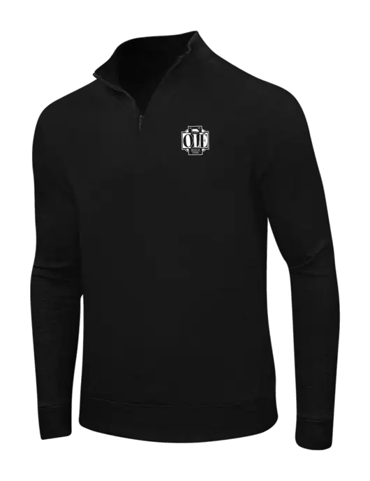 Deep Black/Charcoal Heather Interlock 1/4 Zip w/Ole Logo