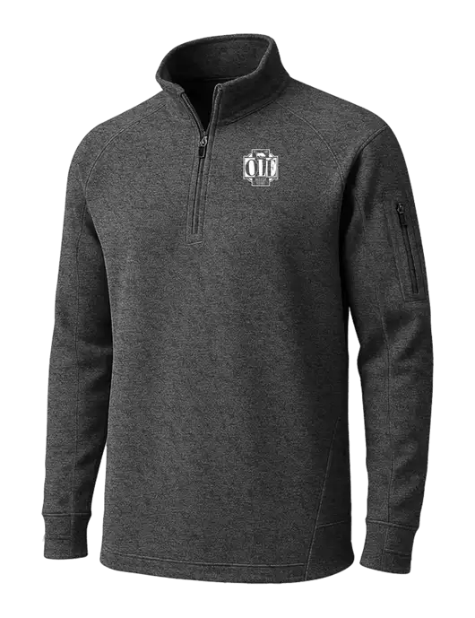Graphite Heather Tech Fleece 1/4 Zip Pullover w/Ole Logo