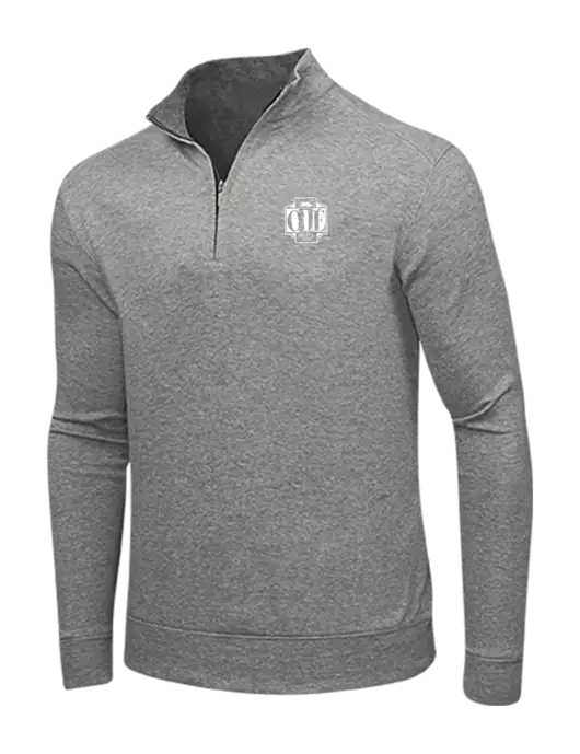 Medium Heather Grey/Charcoal Heather Interlock 1/4 Zip w/Ole Logo