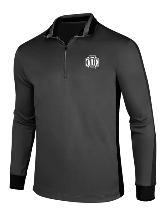 NIKE Anthracite Heather/Black Dry-Fit 1/2 Zip Cover-Up w/Ole Logo