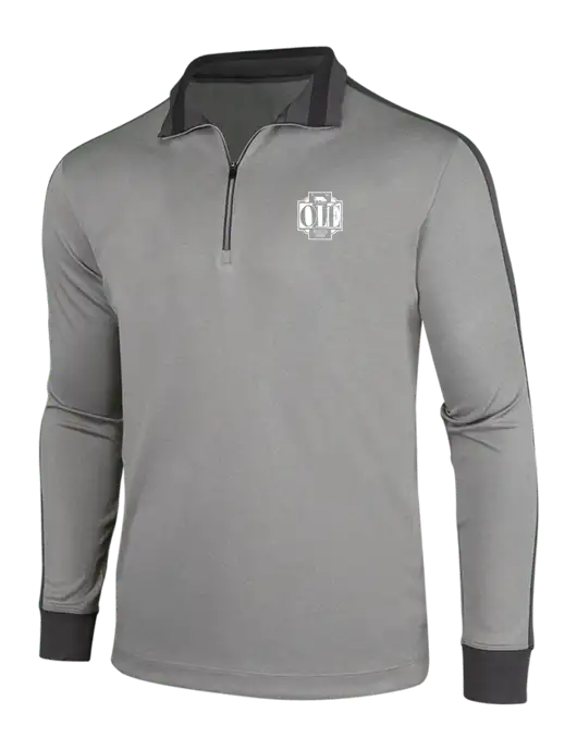 NIKE Athletic Grey/Heather Dark Grey Dry-Fit 1/2 Zip Cover-Up w/Ole Logo