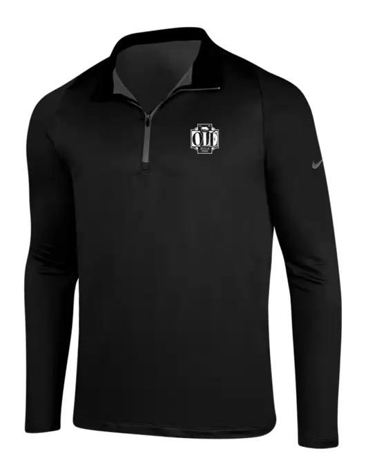NIKE Black/Dark Grey Dry-Fit Stretch 1/2 Zip Cover-Up w/Ole Logo