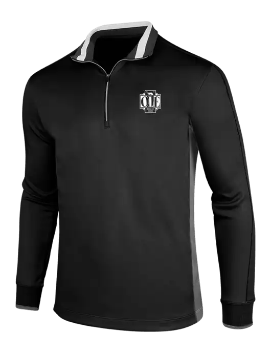 NIKE Black/Dark Grey/White Dry-Fit 1/2 Zip Cover-Up w/Ole Logo