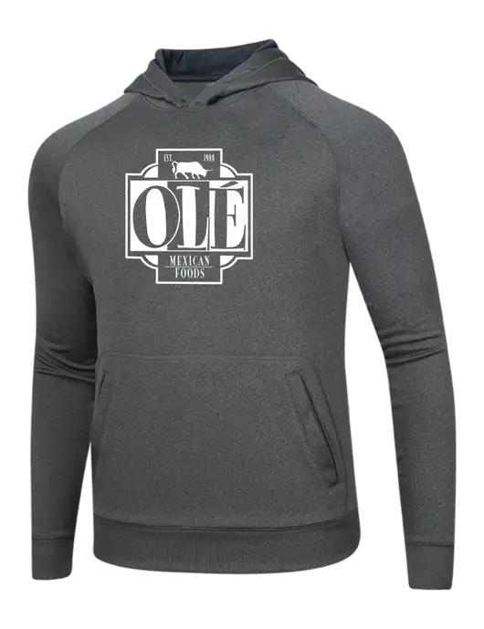 Tech Graphite Heather Fleece Hooded Sweatshirt w/Ole Logo