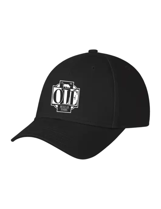 Black Structured Cap Hook & Loop w/Ole Logo