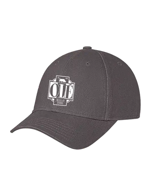 Medium Dark Grey Structured Soft Snap Closure Hook & Loop Cap w/Ole Logo