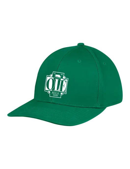 Premium Modern Structured Twill Kelly Green Snapback Cap w/Ole Logo