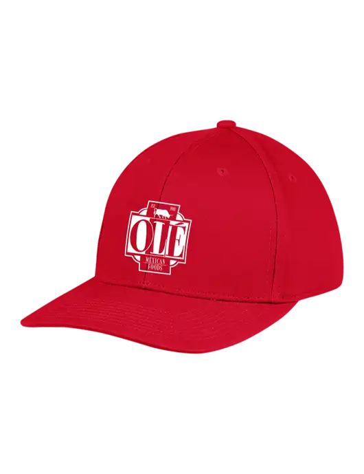 Premium Modern Structured Twill Red Snapback Cap w/Ole Logo