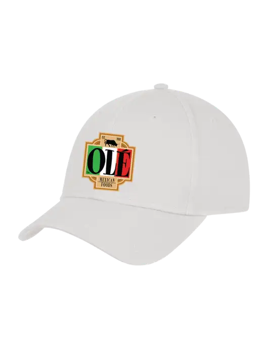 White Structured Cap Hook & Loop w/Ole Logo