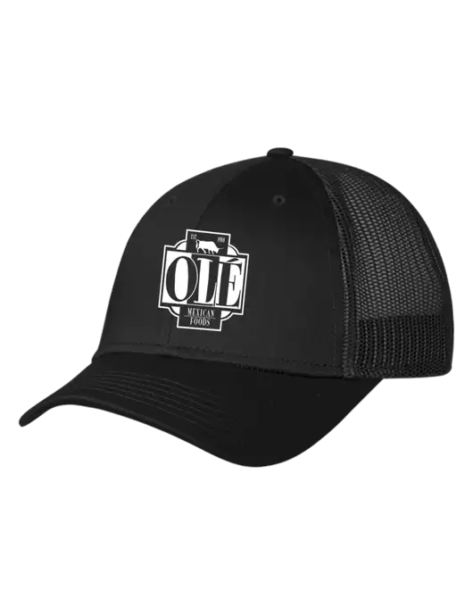 Black Mesh Trucker Cap Snap Back w/Ole Logo