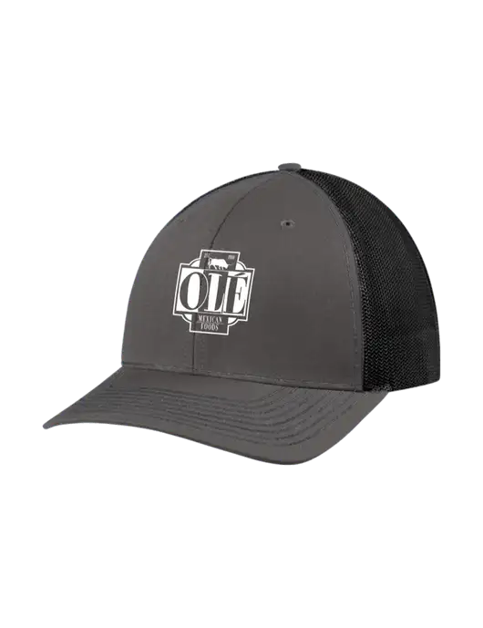 Richardson Adjustable Snapback Original 112 Trucker Cap Dark Grey w/Black Mesh w/Ole Logo