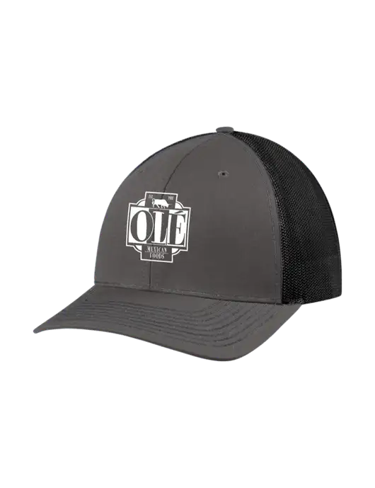 Richardson Adjustable Snapback Original 112 Trucker Cap Dark Grey w/Black Mesh w/Ole Logo