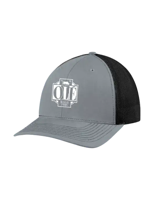 Richardson Adjustable Snapback Original 112 Trucker Cap Heather Grey w/Black Mesh w/Ole Logo
