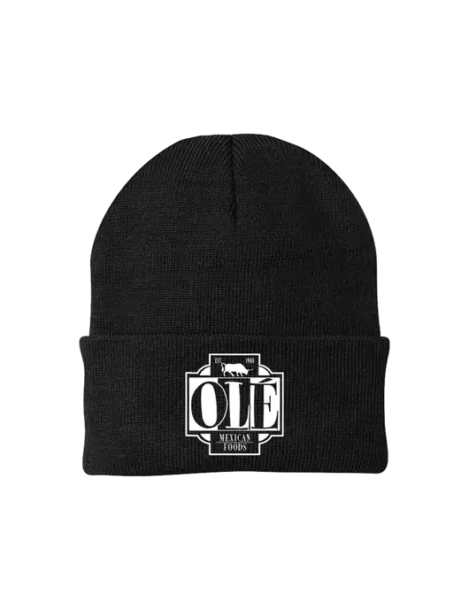 Black Knit Cap w/Ole Logo