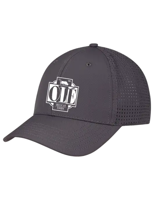 Charcoal Performance Stretchable Cap Hook & Loop w/Ole Logo