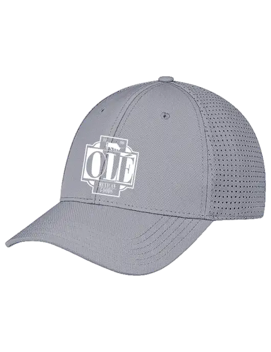 Grey Performance Stretchable Cap Hook & Loop w/Ole Logo