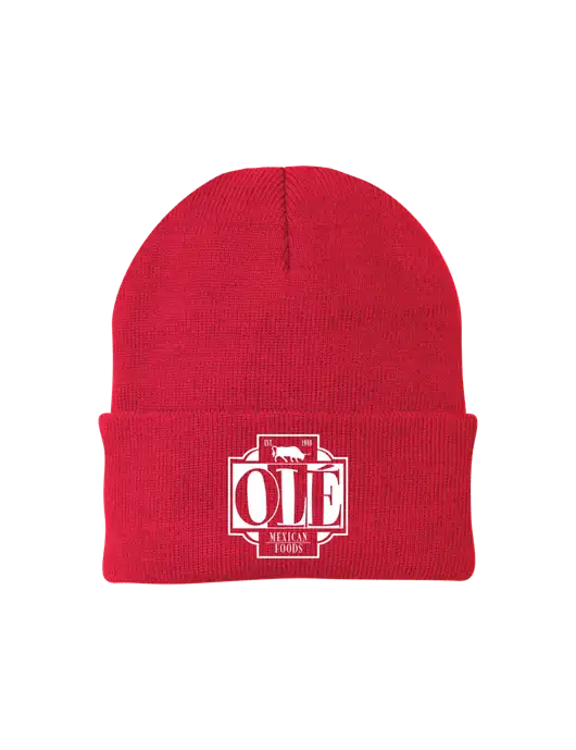 Red Knit Cap w/Ole Logo