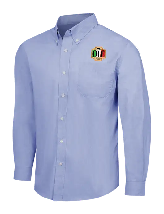Light Slate Blue Crosshatch Easy Care Shirt w/Ole Logo
