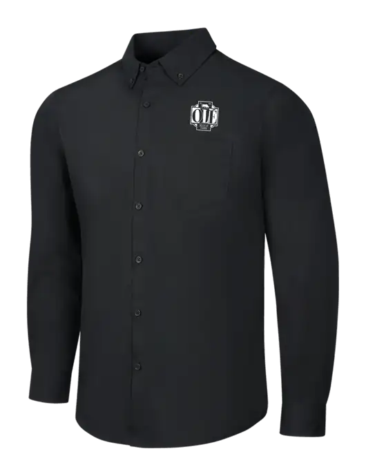 Black Long Sleeve Carefree Poplin Shirt w/Ole Logo