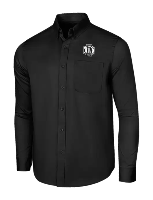 Long Sleeve Deep Black Superpro React Twill Shirt w/Ole Logo