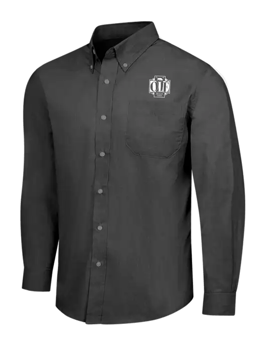 Soft Black Crosshatch Easy Care Shirt w/Ole Logo