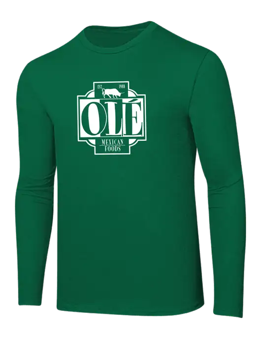 Ring Spun Kelly Green 4.5 oz Long Sleeve T-Shirt w/Ole Logo