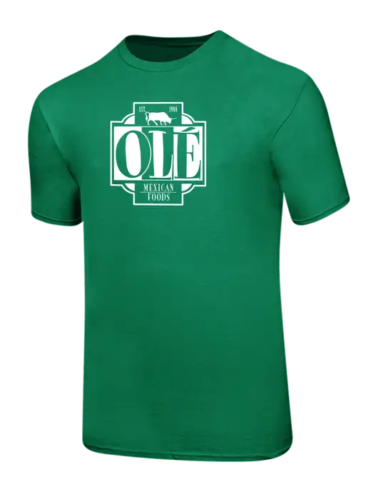 Ring Spun Kelly Green 4.5 oz T-Shirt w/Ole Logo
