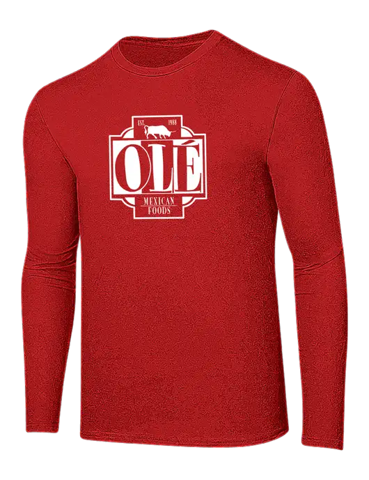 Ring Spun Dark Red 4.5 oz Long Sleeve T-Shirt w/Ole Logo