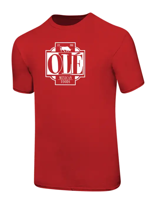 Ring Spun Red 4.5 oz T-Shirt w/Ole Logo
