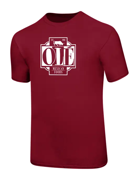 Ring Spun Cardinal 4.5 oz T-Shirt w/Ole Logo