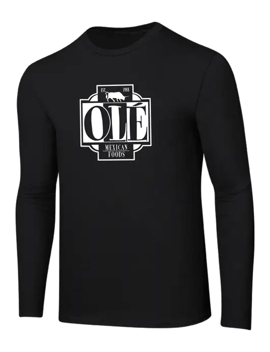 Ring Spun Jet Black 4.5 oz Long Sleeve T-Shirt w/Ole Logo