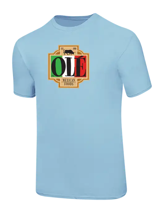 Ring Spun Light Blue 4.5 oz T-Shirt w/Ole Logo