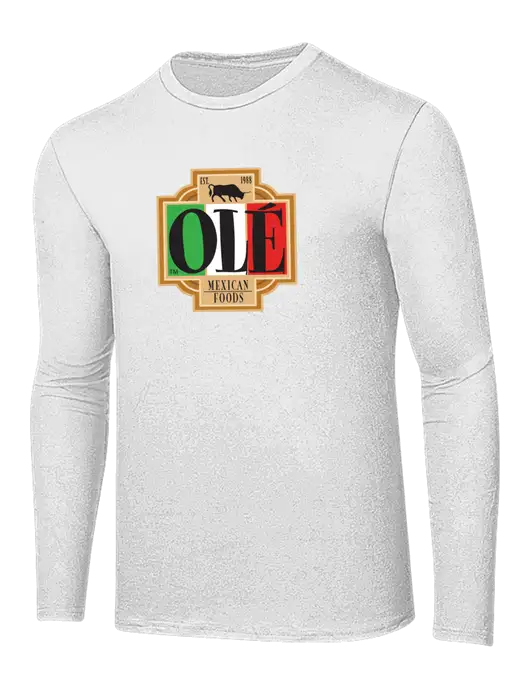Ring Spun White 4.5 oz Long Sleeve T-Shirt w/Ole Logo