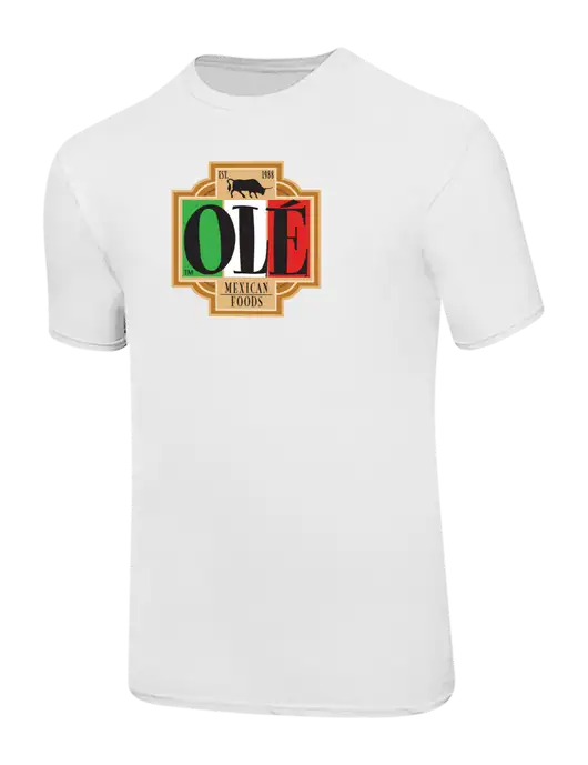 Ring Spun White 4.5 oz T-Shirt w/Ole Logo