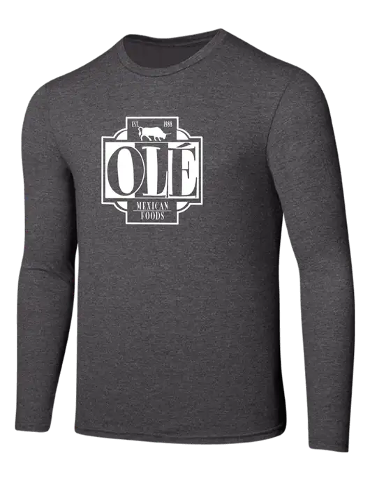 Seriously Soft Heathered Charcoal Long Sleeve T-Shirt w/Ole Logo